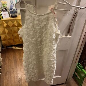 White Floral Textured Dress